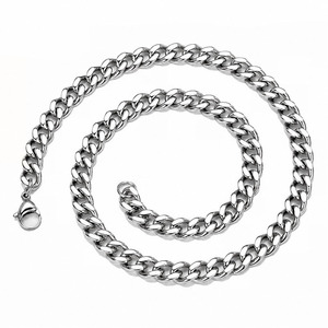 Collier chaîne <span class=keywords><strong>gourmette</strong></span> cubaine en acier inoxydable, 3mm-8mm, finition argentée polie, bijoux hip-hop pour hommes, vente en gros, OEM ODM - Product Image 2