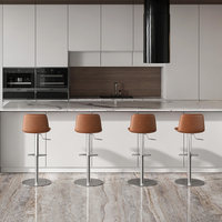 Tabouret de bar en bambou, tabouret haut moderne avec dossier réglable, chaise de bar nordique de luxe léger pour la maison, chaise de comptoir HD-762D