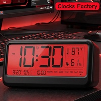 Benutzerdefiniertes Logo Lieferant Farbige Bildschirm-Uhren Thermometer Hygrometer Wecker Kalender Nachtlicht Kinderzimmer Digitaluhr