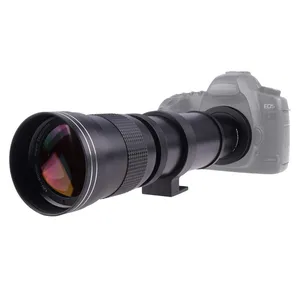 עדשת זום טלפוטו המוכר hd אופטי dslr 420-800 מ "מ f/8.3 שחור oem Multi-function 100x נייד זום עדשה ידנית 10 להבים