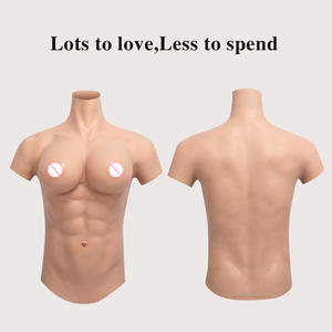 แผ่นเสริมหน้าอกซิลิโคนสำหรับการแต่งกายข้ามเพศ หน้าอกปลอมขนาดใหญ่สำหรับสาวๆ คัพ F ชุดครึ่งตัวสำหรับคอสเพลย์ ชุดเสริมหน้าอกหลังผ่าตัดมะเร็งเต้านม - Product Image 3