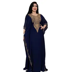Hot Africa Middle East Cross-border Large Size Women's Popular Dress Embroidered Lace Muslim Gown Traditional Muslim Clothing