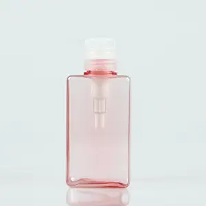 ריק פלסטיק petg כיכר צורת 450ml ורוד צבע ידידותי לסביבה שמפו dispenser בקבוקים