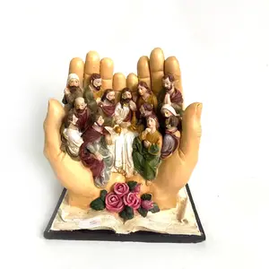 Jesus Christ Religious Character Resin Statue The Last Supper Sculpture in a Hand