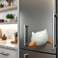 Aimant de réfrigérateur en résine blanche en forme de bec de canard, figurine animale miniature mignonne pour la maison, la cuisine, le bureau, les casiers