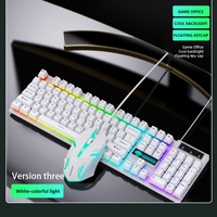 Ensemble clavier et souris de jeu rétroéclairé LEAVEN D320, lumière de caractères transparente, jeux, clavier et souris filaires USB