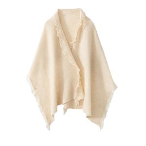 Dames Dames Breed Zacht Warm Massief Wit Zwart Rood Gebreid Dun Licht Winter 100% Merino Wollen Sjaal <span class=keywords><strong>Cape</strong></span> - Product Image 2