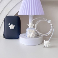 Magnifique Ensemble Housse de Téléphone Iphone Électroplaquée Or Rose avec Strass, Chargeur 20W avec Cordon, Cache Anti-Poussière, Étui et Sac Illustré pour Iphone