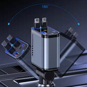 C6 Có Thể Thu Vào Loại C Pd Cáp 120W Nhanh Chóng Sạc Điện Thoại Xe Hơi Sạc Trạm Bầu Trời Đầy Sao Môi Trường Xung Quanh Ánh Sáng Nhanh Chóng Sạc Adapter - Product Image 3