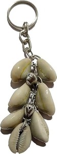 Seashell Keychain with Cowrie Shells Beach Inspired Accessory - Product Image 2