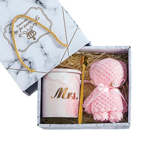 Ensemble mugs et serviettes 4 couleurs personnalisées Nouvel An Anniversaire Saint Valentin Invité de mariage Cadeau de retour pour le jour de Thanksgiving - Product Image 1