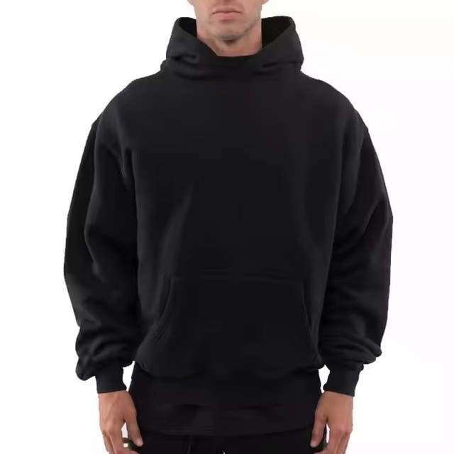 Men's Hoodie 400gsm Heavyweight 100% Cotton Oversized Boxy Fit Streetwear Blank Fleece Hooded Sweatshirt Custom Logo OEM