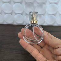 Flacon de parfum en verre à col serti 15 ml transparent, vaporisateur de voyage à fine brume, atomiseur cosmétique pour huile de parfum
