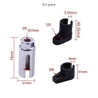 3/5/7 pièces clé à douille pour capteur d'oxygène 22mm 1/2 "3/8" outil de retrait d'écrou cassé capteur de vide décalé outil de chasse de filetage de douille