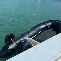 Bateau de pêche gonflable rigide pliable vert extérieur avec noir, yacht en PVC, capacité de 6 personnes, bateau gonflable écologique en Hypalon