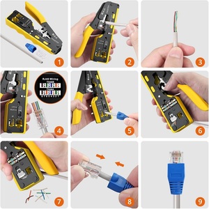 Herramienta de crimpado de paso RJ45 para Cat5, Cat6, Cat7, color amarillo - Product Image 3