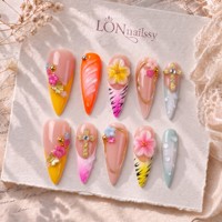 Prix d'usine – Ongles à presser en PMMA faits à la main, doublement embossés, style français 3.0, longs, pointus, courbes, couvrance totale, lot de 10 pièces