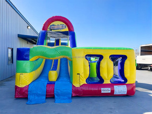 Arco commerciale gonfiabile casa di rimbalzo percorso a ostacoli con piscina gonfiabile saltatore castello scivolo ostacolo per la vendita - Product Image 5