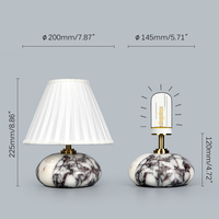 Lampes de table en marbre rouge sans fil rechargeables, modernes, à piles, avec commande tactile, abat-jour rose pour salon, lampe de bureau 2700K