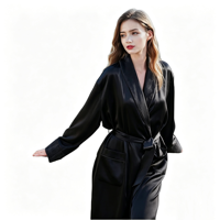 Robes de bain en satin pour femmes, robes en soie 100% brodées sur mesure, vêtements de nuit en satin pour femmes