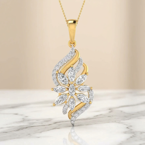 Collar con Colgante Floral de Plata y Moissanita, con Brillantes Piedras en Forma de Flor y Cadena Fina para Mujer, Joyería Elegante y Moderna, Nuevo - Product Image 2