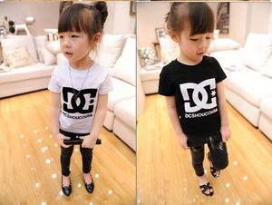 Vêtements pour enfants en gros, style décontracté, t-shirt à manches courtes avec imprimé en coton pour filles, provenant d'un fournisseur chinois - Product Image 3