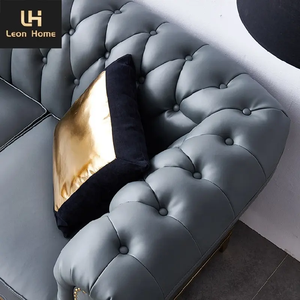 ソファ高品質高級アンティークチェスターフィールドソファ本革リビングルーム - Product Image 4