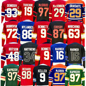 Maillots <span class=keywords><strong>de</strong></span> <span class=keywords><strong>hockey</strong></span> sur glace pour jeunes cousus en gros 19 Tkachuk 97 McDavid 93 Demidov 34 Matthews 97 Kaprizov 98 Bedard 14 Suzuki - Product Image 2