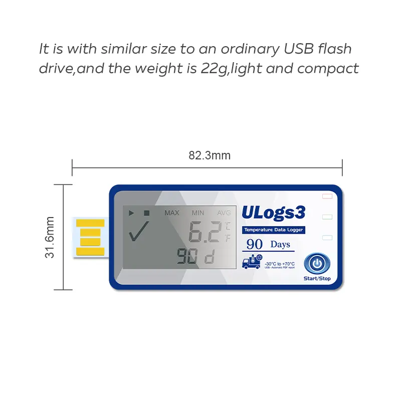 USB הקלטת נתונים אוטומטית מקרר שרשרת קרה מיכל תחבורה מדחום נתונים לוגר נתונים Usb