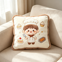 Coussin en coton doux et moelleux, design 'Dessert Décadent', avec logo personnalisé, marque OEM, pour la promotion en gros et comme cadeau promotionnel pour tous les âges, personnalisable