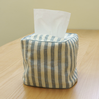 Housse de boîte à mouchoirs en lin imprimé au bloc, décoration bohème pour la maison, support de mouchoirs en tissu écologique réutilisable, organisateur de table, cadeau de pendaison de crémaillère