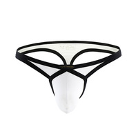 Sous-vêtements pour hommes, slips transparents sexy, design triangle, poche profilée, T-back, sous-vêtements transparents pour hommes