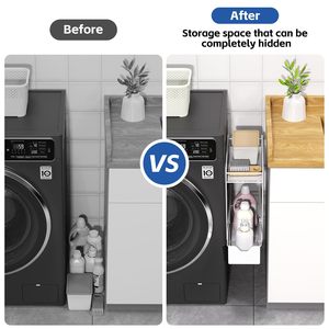 <b>Maximize</b> Vertical Space with a Strong Magnetic Slide-Out Rack Perfect for Kitchen & Laundry Storage - Product Image 2
