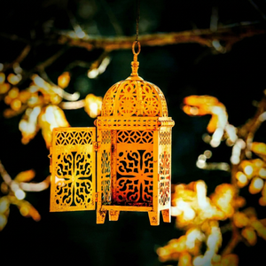 Moroccan Handmade <b>Brass</b> <b>Lantern</b> Cutout Candle Holder Home Decoration Lamp for Wedding Ramadan Christmas Decor - Product Image 1