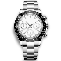 Montre Homme de Luxe 39mm, Verre Saphir, Mouvement Seiko VK63, Logo Personnalisé ou Stérile, Chronographe à Quartz, Date, Style Daytona