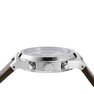 Design créatif Montre <span class=keywords><strong>chrono</strong></span> à quartz en acier inoxydable pour homme Aiguilles creuses Date multi-fuseau horaire Unique Japan Movt Leather Business - Product Image 4