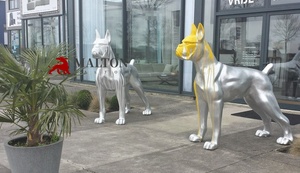Escultura de bóxer de fibra de vidrio para perros, escultura profesional de fábrica china, OEM, personalizada, hecha a mano, para Decoración - Product Image 2