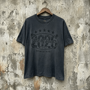 Men's Oversized Graphic T-<b>Shirt</b> 100% Cotton Short Sleeve O-Neck Casual Printed Front Letter Design Distressed effect tshirt - Product Image 4