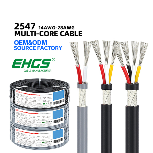 EHGS 2547 Multi Core 2/3/4/5/6/7/8 Shielded Cable Flexible PVC Wire for Signal Control Board Automation Equipment Sensor Harness
