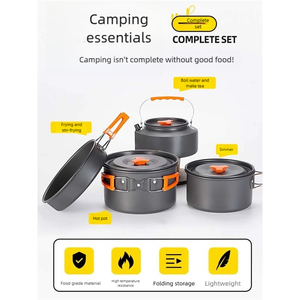 YX-E1-17 Ensemble de cuisson portable 4-en-1 pour l'extérieur : réchaud de camping, marmite, bouilloire et combo hot pot - Product Image 3