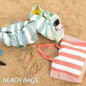 Venta caliente Respetuoso del medio ambiente Impresión personalizada Patrón de rayas lindo Calico Lona de algodón Playa Bolsa de compras - Product Image 4