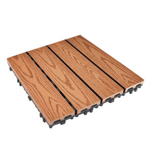 12 "X 12" Carreaux de terrasse en bois Wpc à emboîtement bricolage Carreaux de terrasse en bois composite en <span class=keywords><strong>plastique</strong></span> - Product Image 1