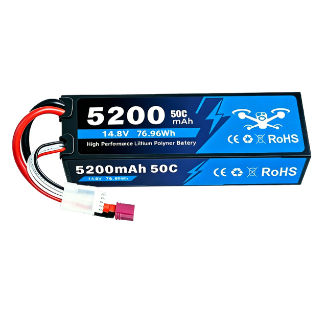 4S LiPo Battery 14.8V 5200mAh/6500mAh/7600mAh 50C High Discharge Hard Case Pack Deans Plug Semi-solid State CE Certified RC