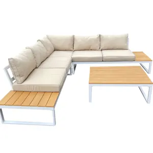 Canapé de patio en teck en Aluminium, meubles de terrasse, siège extérieur, offre spéciale