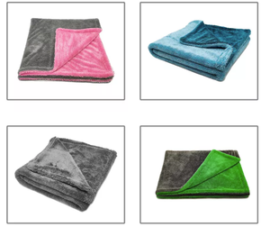 Dubbelzijdige microvezel reinigingsdoek auto droogdoeken microvezel handdoeken 1400gsm 1600gsm dubbel gedraaide droogdoek - Product Image 6