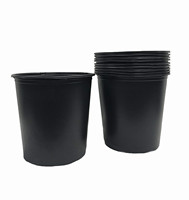 Grand pot de plante en plastique de 5 à 25 gallons, conteneur de pépinière robuste avec trous de drainage, seau de plantation en plastique durable