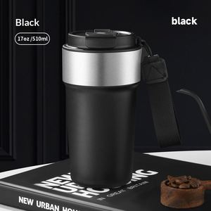 Food Grade 510Ml 17Oz Custom 304 Stainless Steel <b>Thermos</b> Vacuum Insulation Travel Car Coffee Tumbler <b>Cup</b> With Rope & Straw - Product Image 6