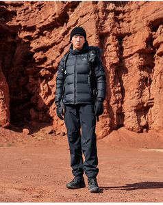 Pelliot 800 Fill Power Goose Puffer <strong>Jacket</strong> <strong>Plus</strong> <strong>Size</strong> Hood Print <strong>Light</strong> <strong>Weight</strong> Breathable Winter Men 2023FW ODM/OEM Reversible - Product Image 1