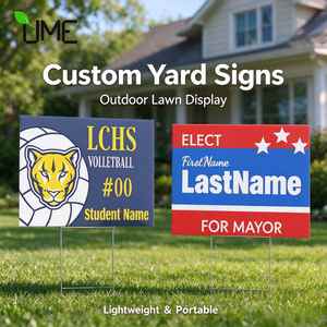 Letreros Personalizados para Jardín de Plástico Corrugado con Estacas Metálicas en Forma de H, Letrero Publicitario Ligero para Exteriores para Campañas Electorales - Product Image 1