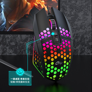 เมาส์สำหรับเล่นเกม RGB แบบมีสาย X801ความละเอียด8000 dpi สำหรับตั้งโปรแกรมแมโครเดสก์ท็อปและแล็ปท็อป - Product Image 1